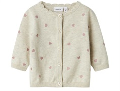 Name It strik cardigan peyote meleret med hjertebroderi